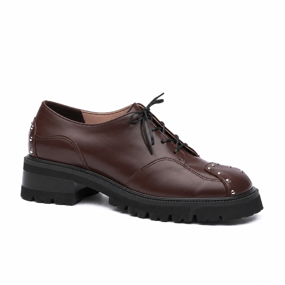 "Espresso Oxfords, brown leather"