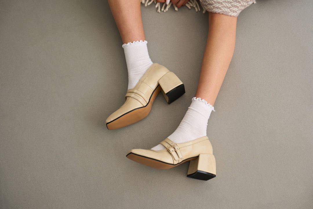 "Vinyl Heels, Creamy"