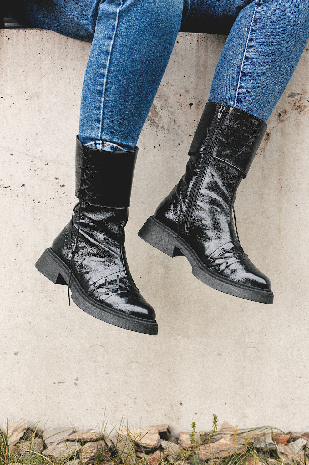 "Croissant Boots, Black"