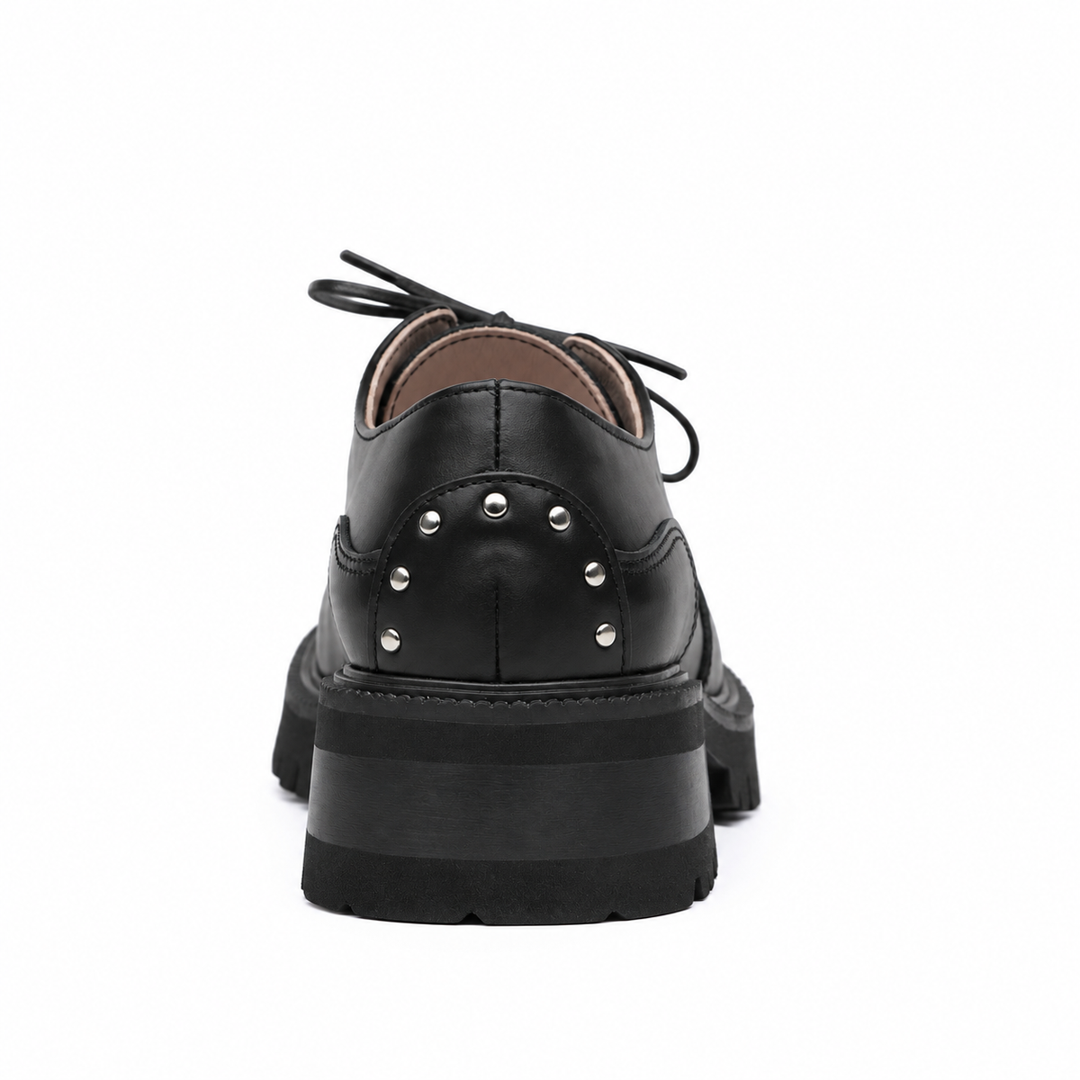 "Espresso Oxfords, black leather"