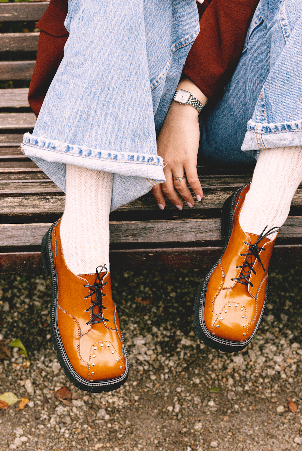 "Espresso Oxfords, Orange"